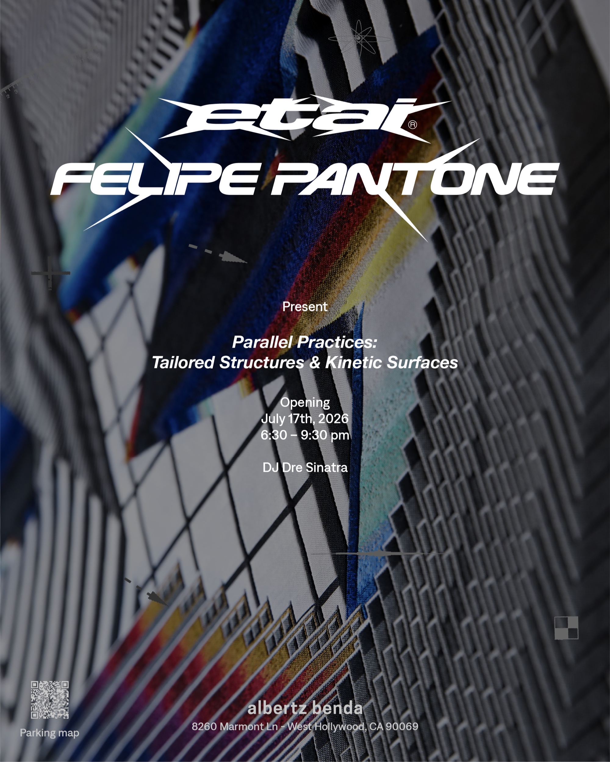 Etai & Felipe Pantone: Parallel Practices — Tailored Structures & Kinetic Surfaces — vista de sala (etai-felipe-pantone-parallel-practices-tailored-structures-kinetic-surfaces-2026-2.jpg)